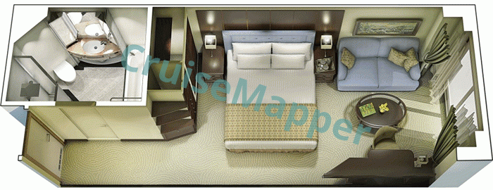 Oceania Riviera Deluxe Oceanview Cabin  floor plan