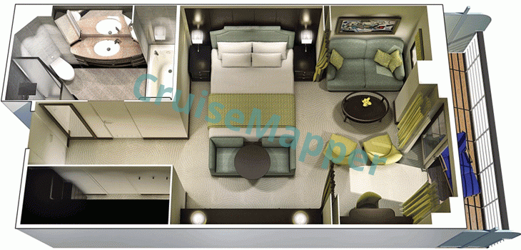 Oceania Riviera Penthouse Suite  floor plan