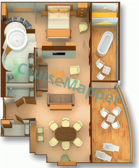 Seabourn Odyssey Wintergarden Suite  floor plan