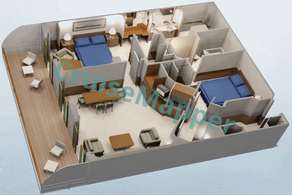 Disney Wonder Concierge 2-Bedroom Suite  floor plan