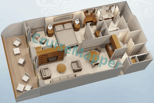 Disney Wonder Concierge 1-Bedroom Suite  floor plan