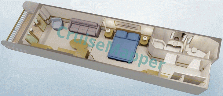 Disney Wonder Deluxe Family Balcony Cabin  floor plan