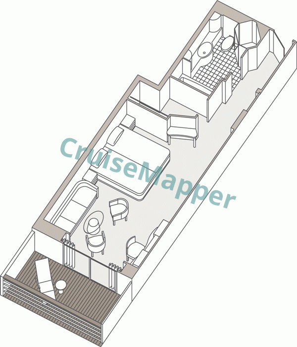 Seven Seas Voyager Deluxe and Concierge Suites  floor plan