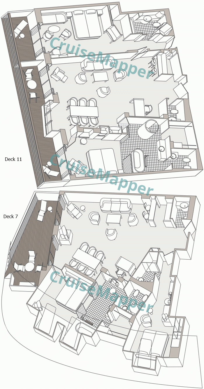 Seven Seas Voyager Master Suite  floor plan