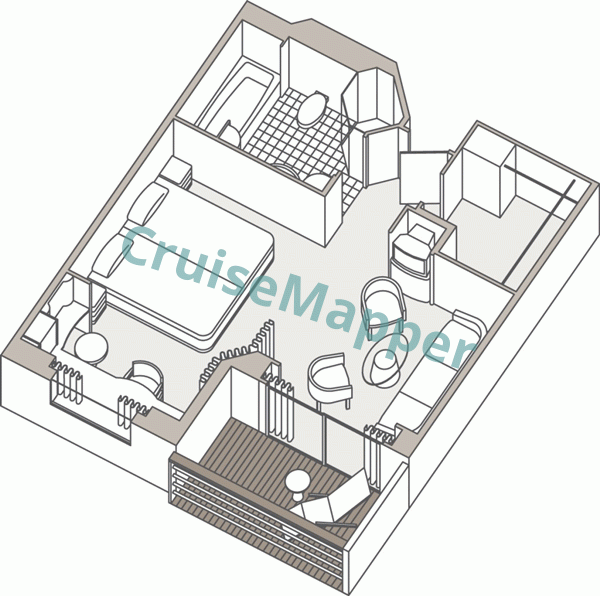 Seven Seas Voyager Penthouse Suite  floor plan