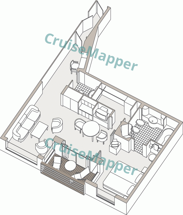 Seven Seas Voyager Voyager Suite  floor plan