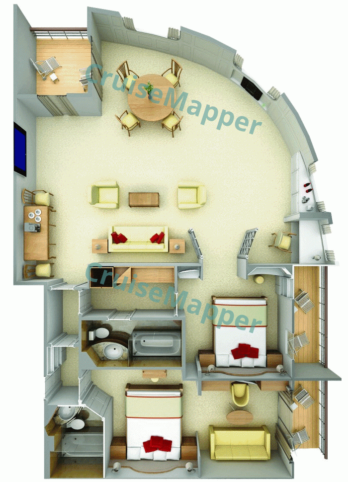 Silver Wind 2-Bedroom Grand Suite  floor plan