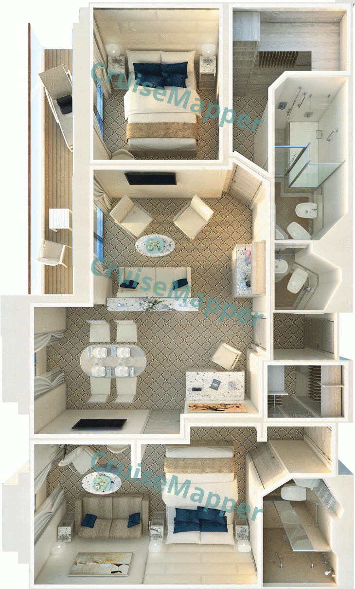 Silver Wind 2-Bedroom Owners Suite  floor plan