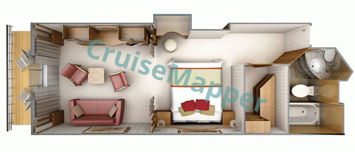 Silver Wind Veranda Suite  floor plan