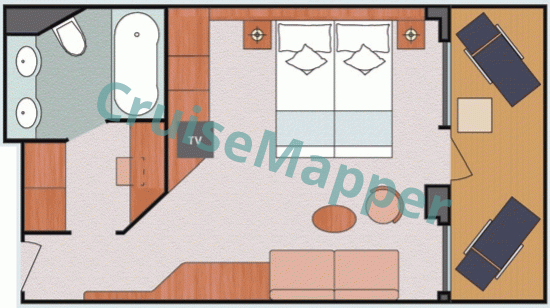 Costa Magica Balcony Suite  floor plan