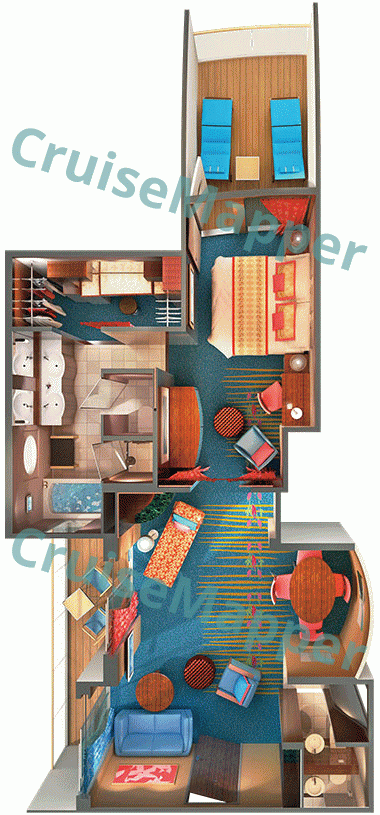 Norwegian Dawn 2-Balcony Owners Suite  floor plan