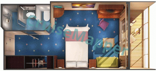 Norwegian Dawn Balcony Cabin  floor plan