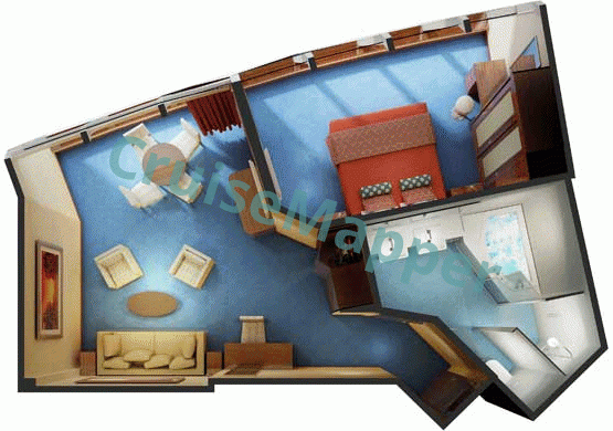 Norwegian Dawn Deluxe Owners Suite  floor plan