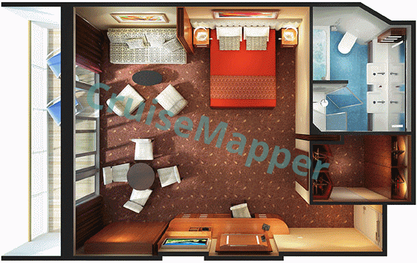 Norwegian Dawn Balcony Family Suite  floor plan