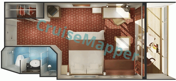 Norwegian Spirit Balcony Cabin  floor plan