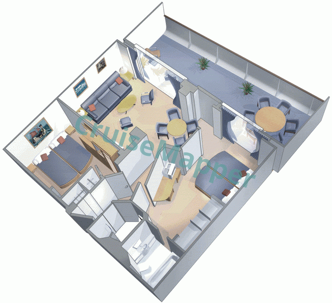Navigator Of The Seas 2-Bedroom Family Grand Suite  floor plan