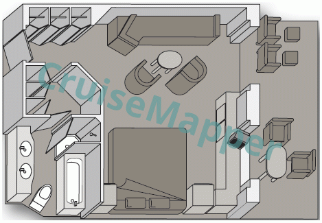 ms Eurodam Neptune Suite  floor plan