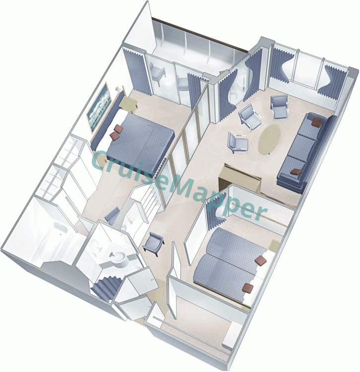Marella Discovery 2-Bedroom Family Suite  floor plan