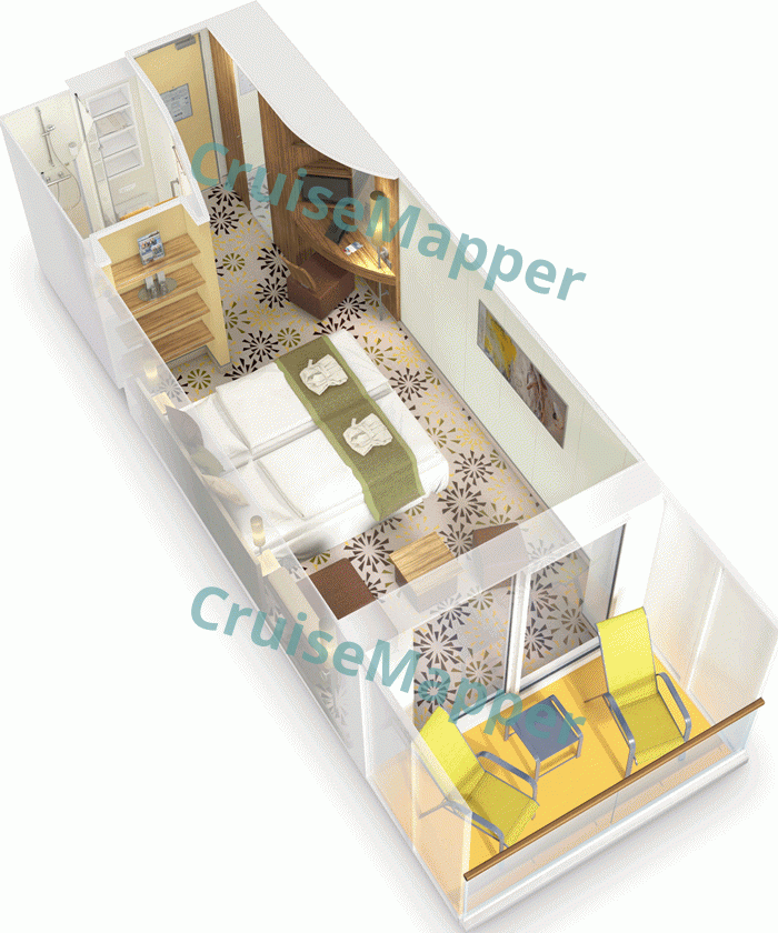 AIDAstella Balkonkabine|Balcony Cabin  floor plan