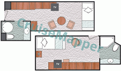 Costa neoRomantica Studio Single Cabins  floor plan