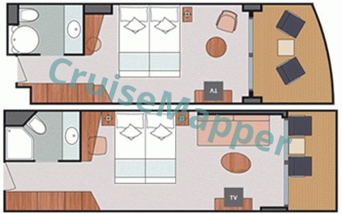 Costa neoRomantica Balcony Cabin  floor plan