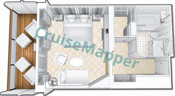 Queen Mary 2 Princess Suite  floor plan