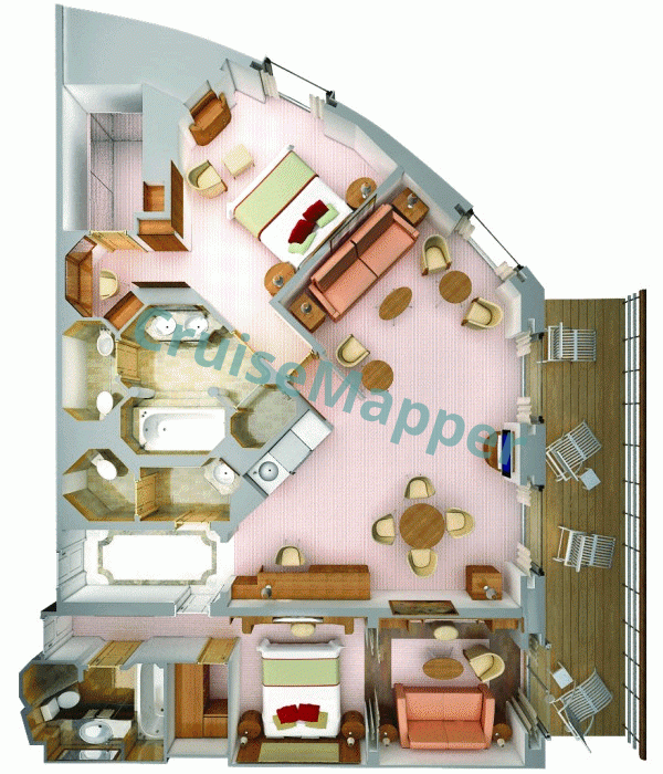 Silver Spirit 2-Bedroom Royal Suite  floor plan