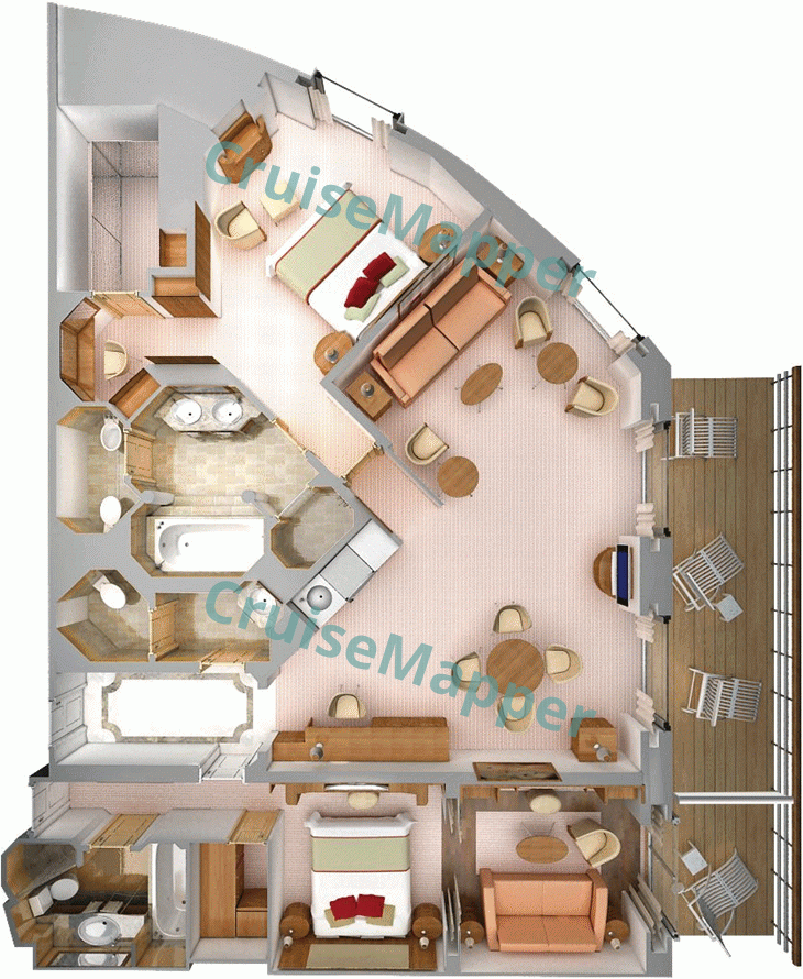 Silver Spirit 2-Bedroom Royal Suite  floor plan