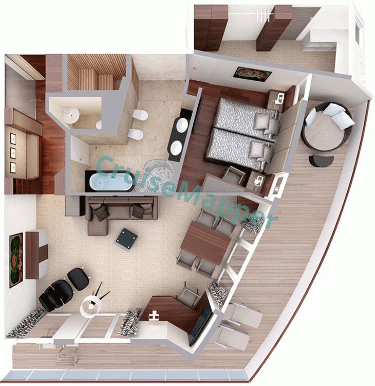 ms Europa 2-Room Penthouse Grand Suite  floor plan