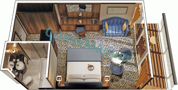 Oceania Regatta Penthouse Suite  floor plan