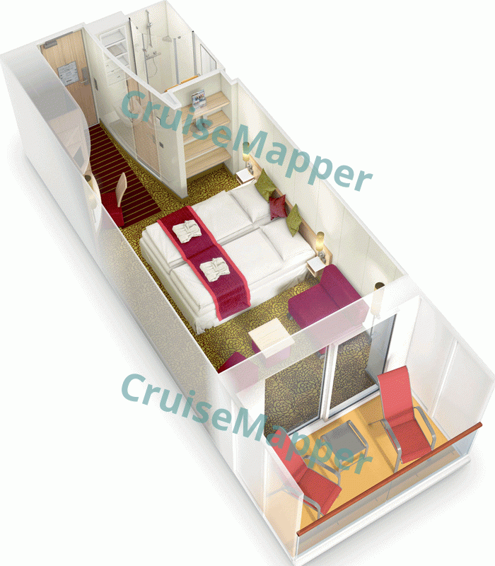 AIDAsol Panorama Balkonkabine|Spa Cabin  floor plan