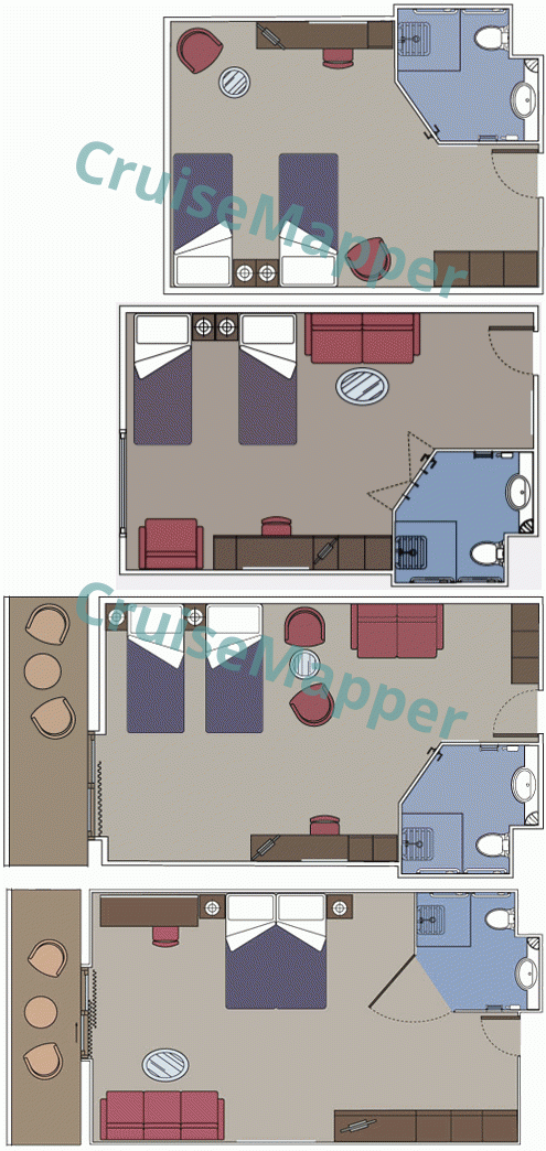 MSC Fantasia Handicap (Wheelchair-Accessible) Cabins  floor plan