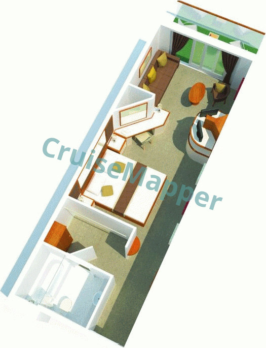 Azura Superior Deluxe Balcony Cabin  floor plan