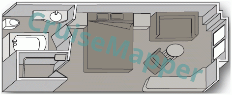 Amera Prinsendam-Large Oceanview Cabin  floor plan