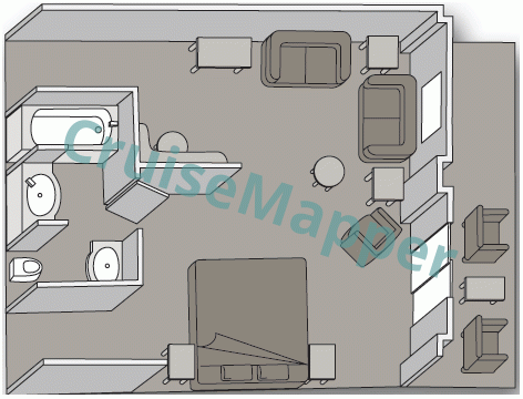 Amera Prinsendam-Neptune Suite  floor plan