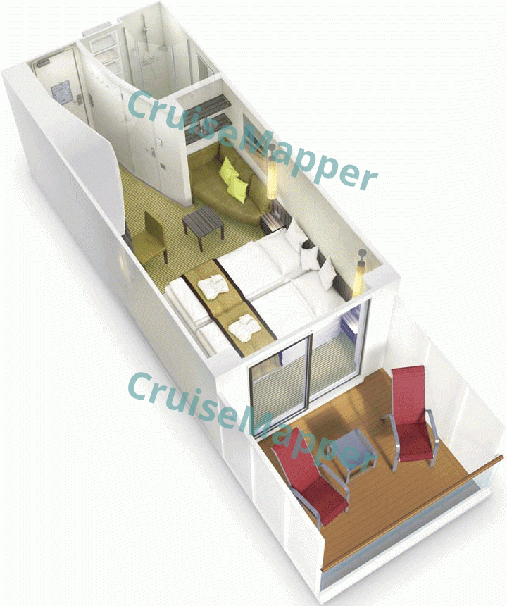 AIDAprima Panoramakabine|Panorama Balcony Cabin  floor plan