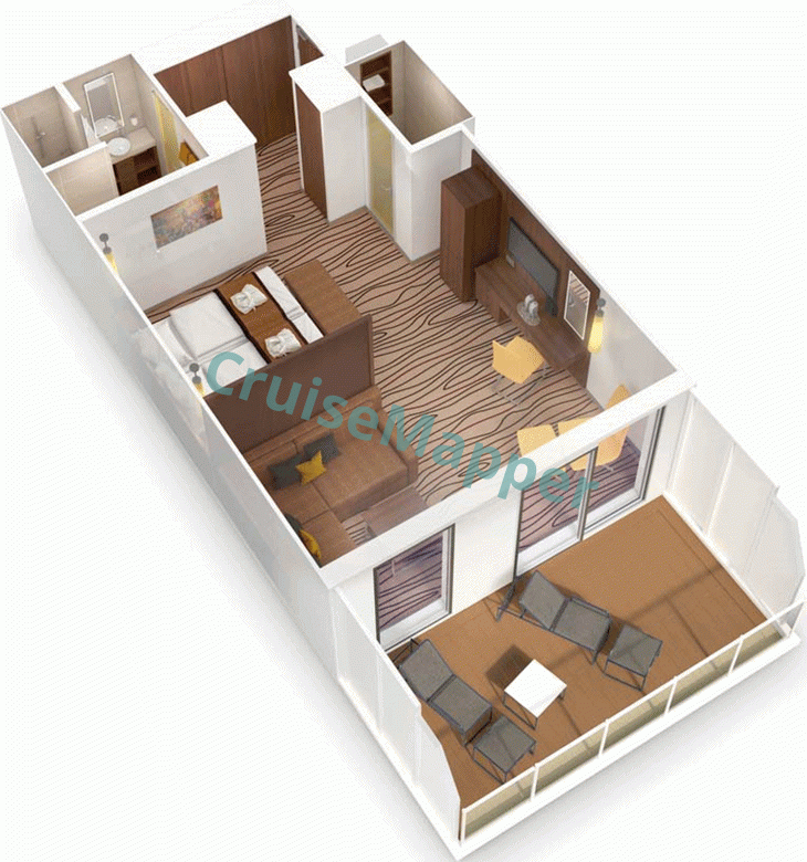 AIDAprima Sundeck Panorama Suite  floor plan