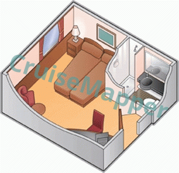 Celebrity Xpedition Premium and Deluxe Oceanview Cabins  floor plan