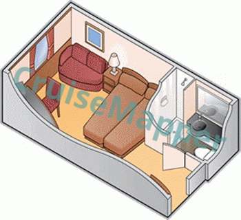 Celebrity Xpedition Oceanview Cabin  floor plan