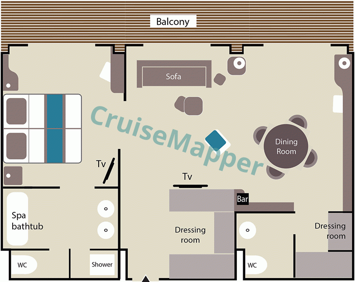 Le Boreal 2-Room Owners Suite  floor plan