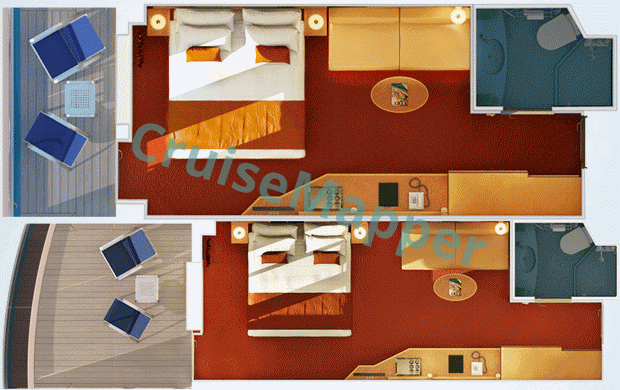 Costa Diadema Balcony Cabin  floor plan