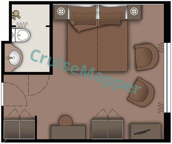 MS Deutschland-World Odyssey French Balcony Junior Suite  floor plan