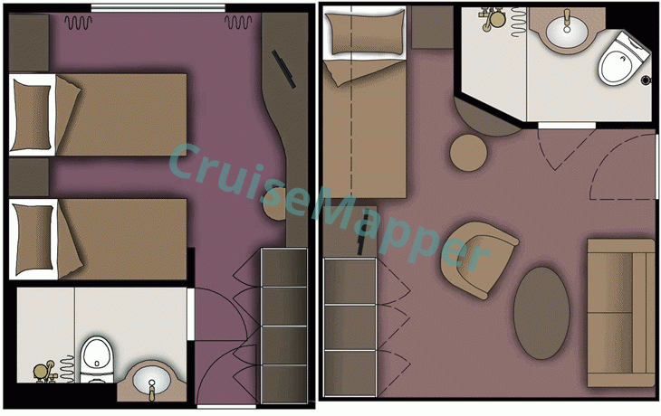 MS Deutschland-World Odyssey Triple Cabins  floor plan