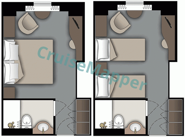 MS Deutschland-World Odyssey Classic Outside Cabin  floor plan