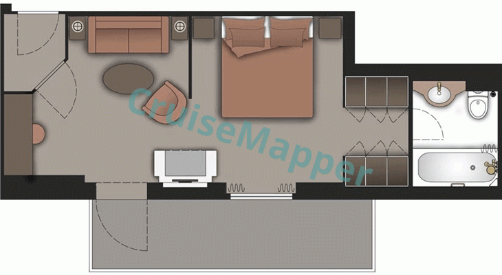 MS Deutschland-World Odyssey 2-Room Grand Family Suite|Hochzeits  floor plan
