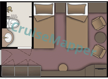 MS Deutschland-World Odyssey Classic Inside Cabin  floor plan