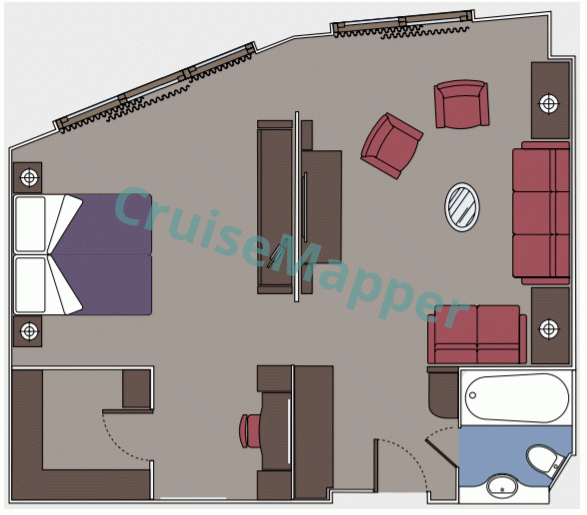 MSC Preziosa MSC Yacht Club Executive Suite|Family Suite with Windows  floor plan