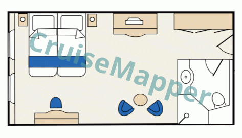 Caledonian Sky Porthole Standard Suite  floor plan