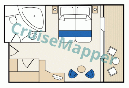 Caledonian Sky Deluxe Balcony Suite  floor plan