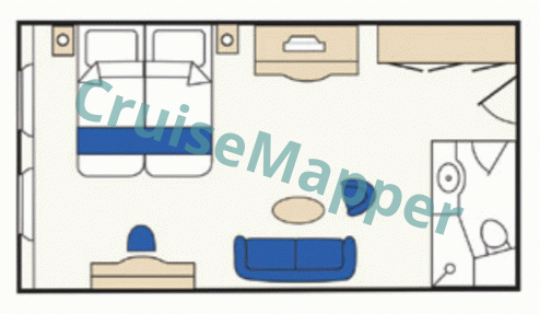 Island Sky Porthole Standard Suite  floor plan